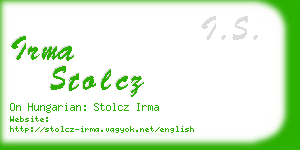 irma stolcz business card